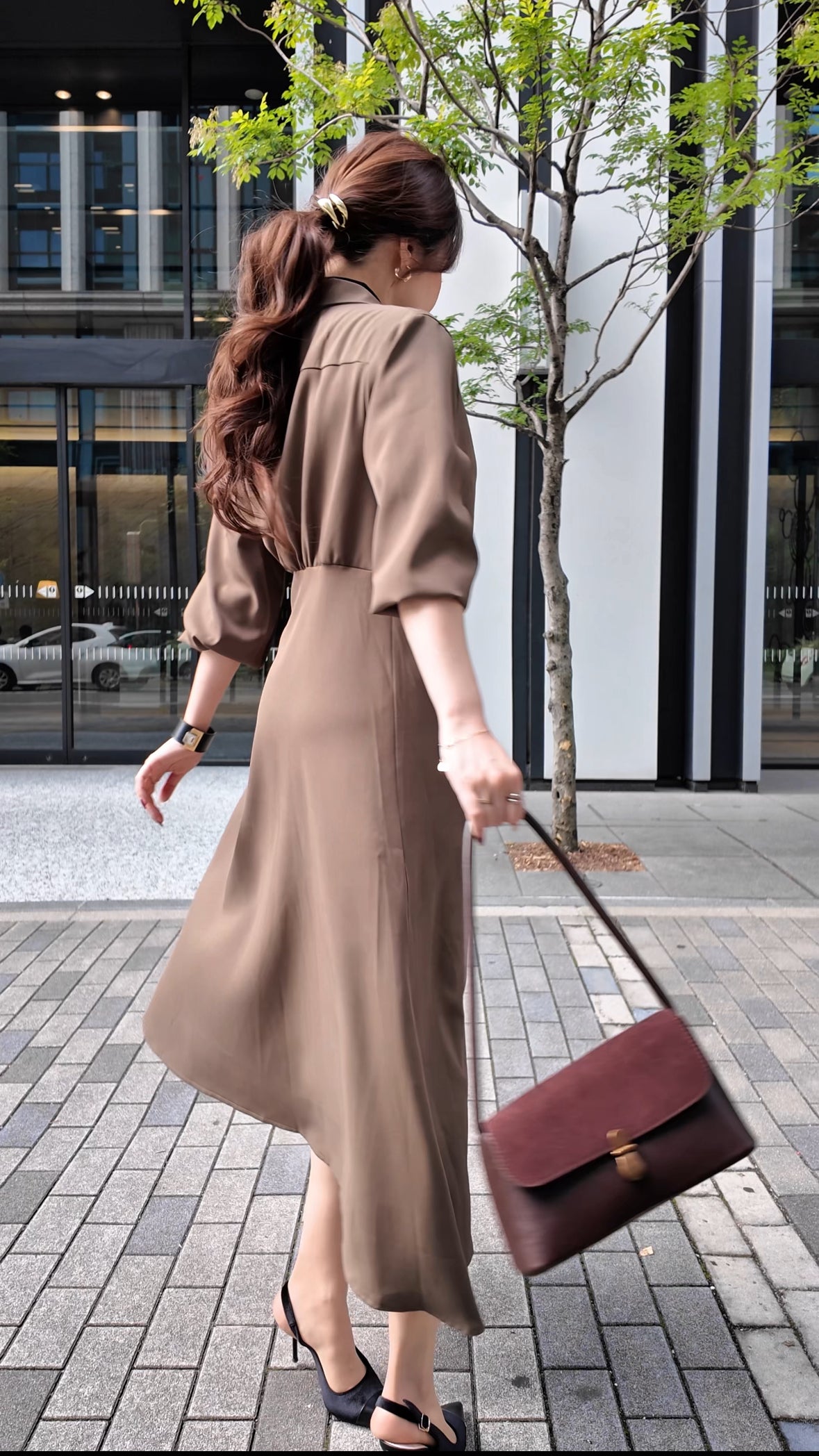 美品 FENDI ズッカ柄ベルト マキシ リネンシャツドレス シャツワンピース org.jpg