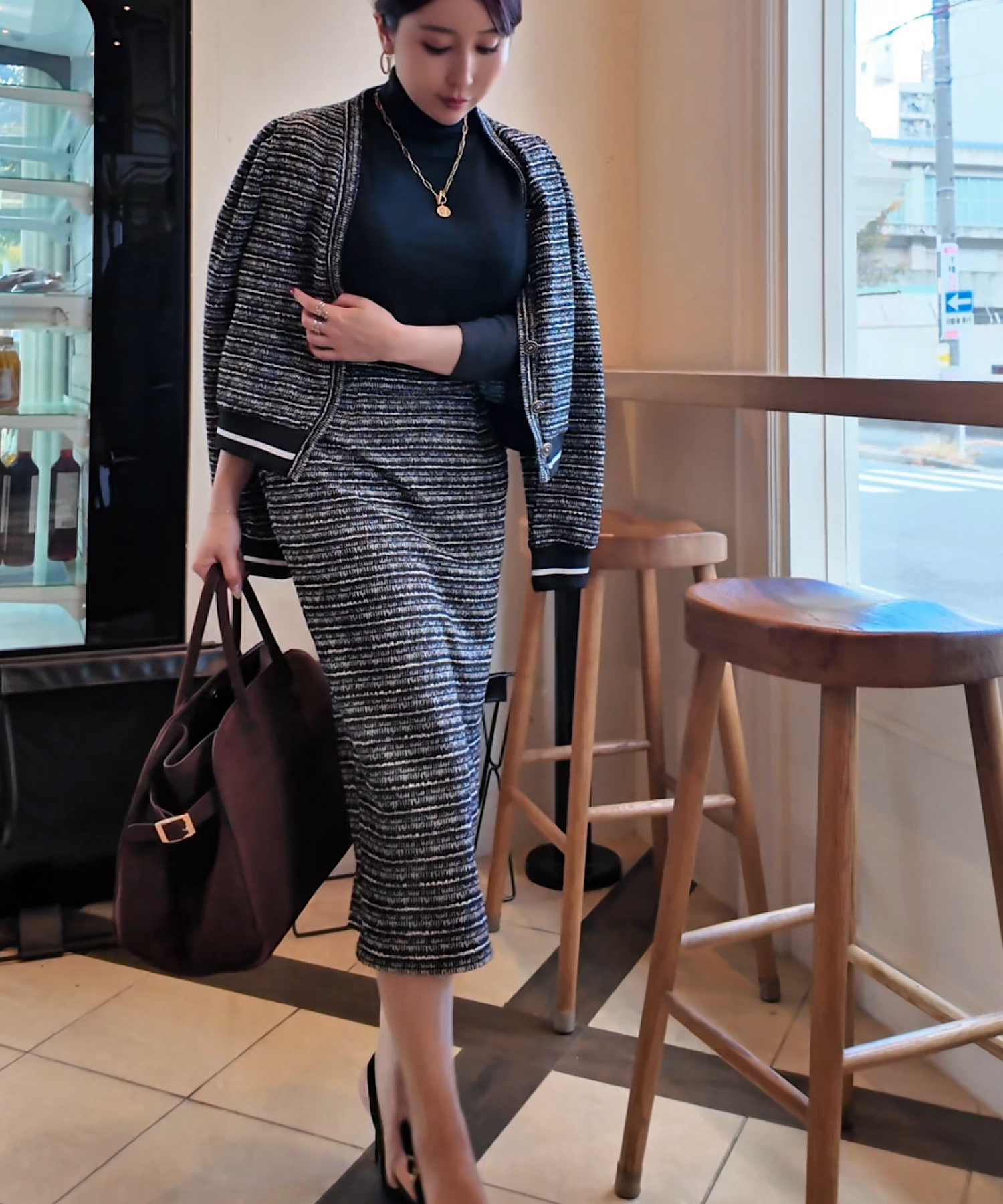 ツイードニットセットアップ