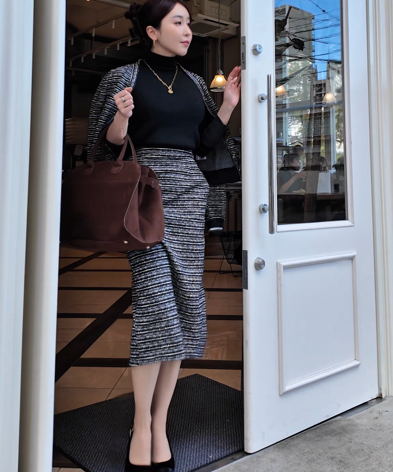 ツイードニットセットアップ