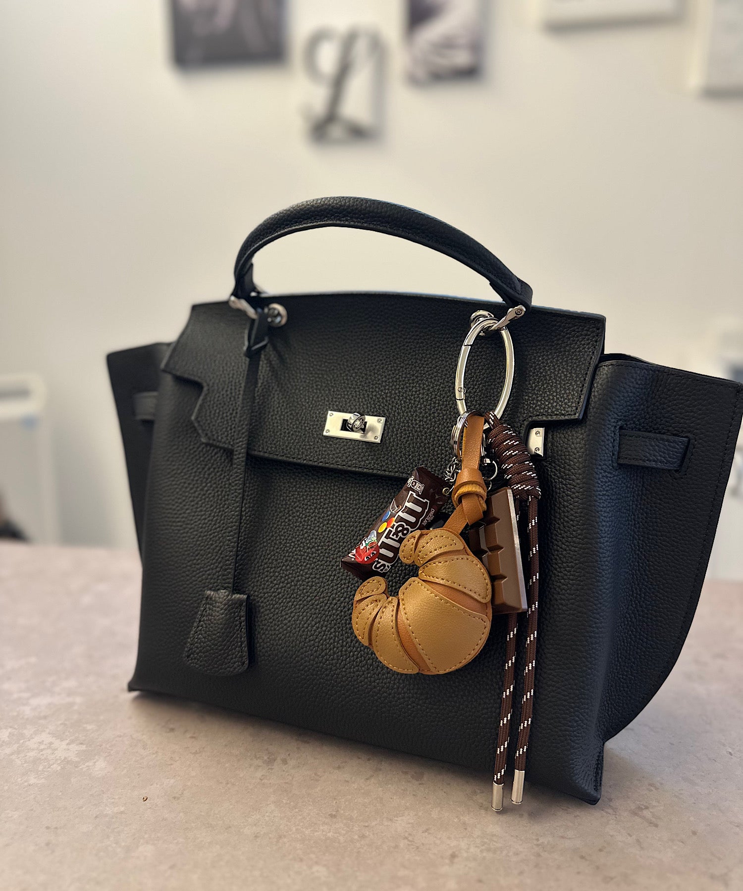 ミックスモチーフ バッグ＆キーチャーム①【クロワッサン＆ホース】