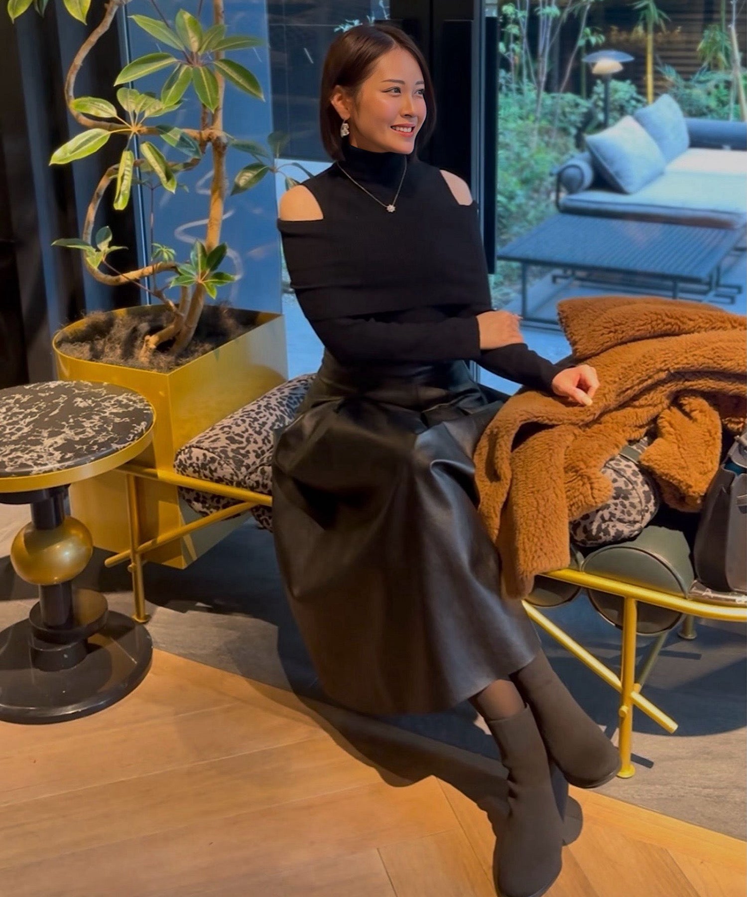 2wayスリムリブトップス