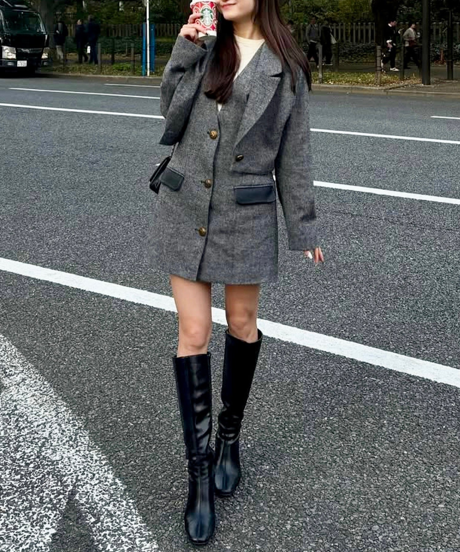 レイヤードセットジャケット（着丈差で映える、大人のレイヤード