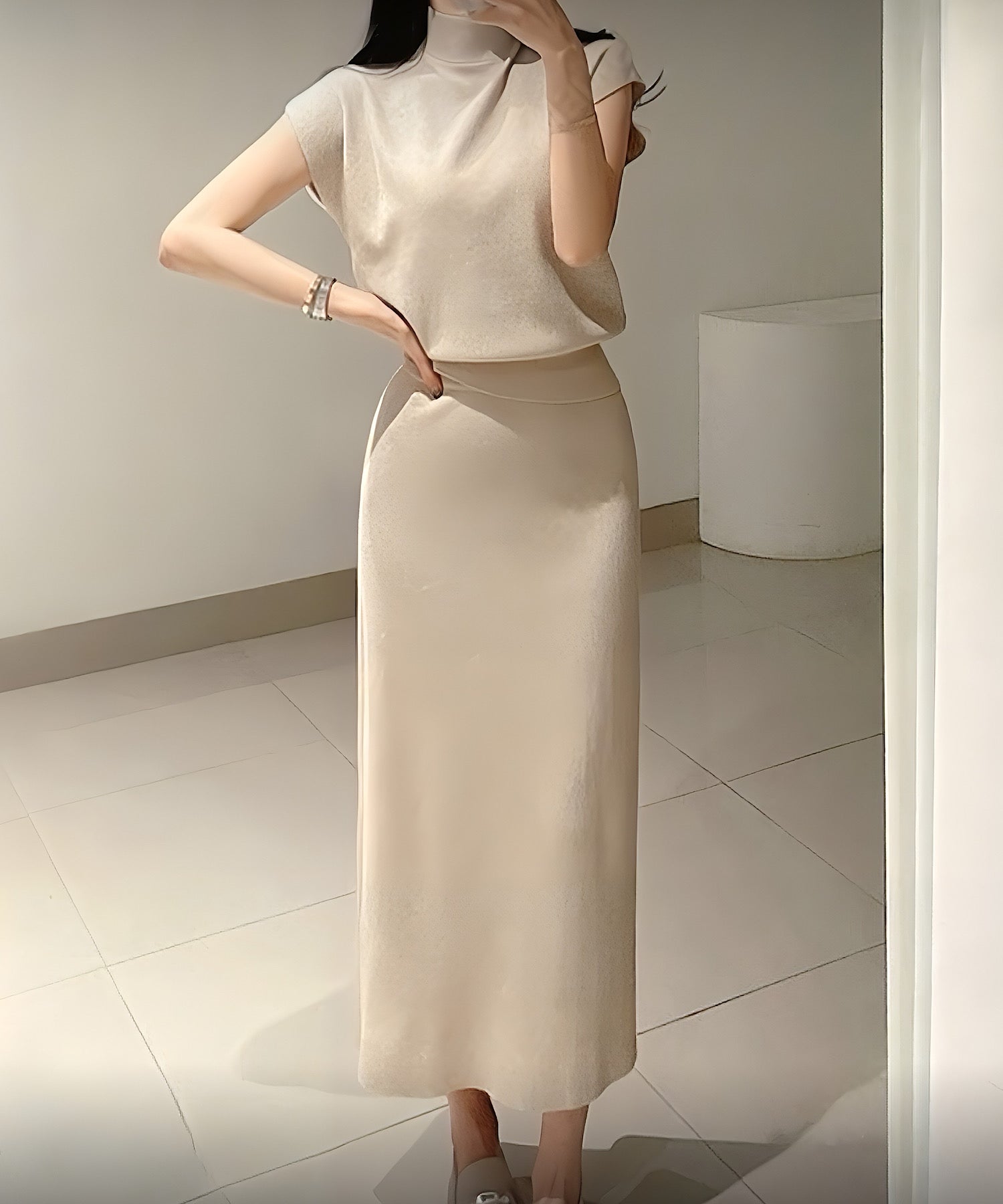 ハイネックニットスカートセット