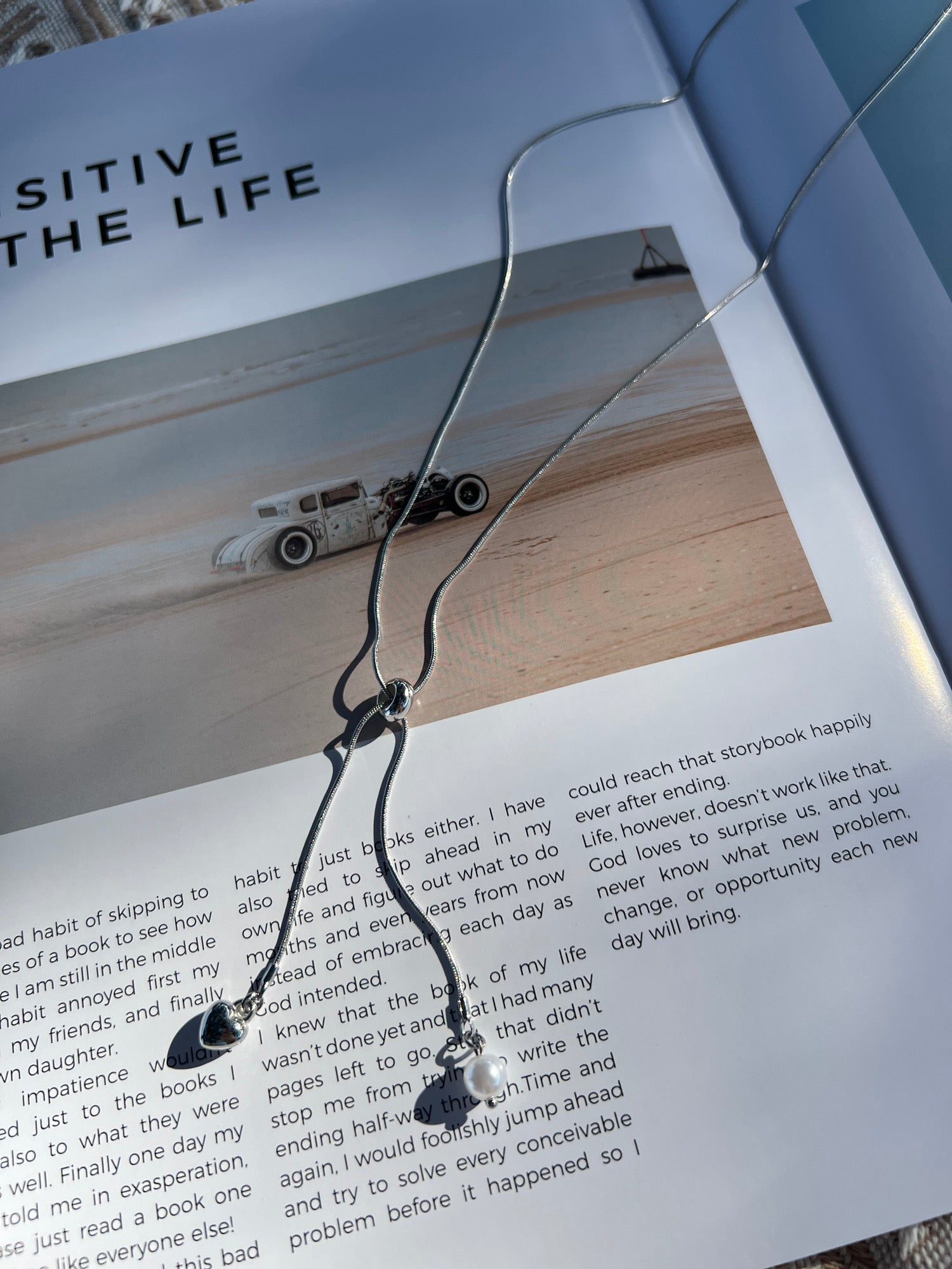 ハート＆パール・クロスネックレス