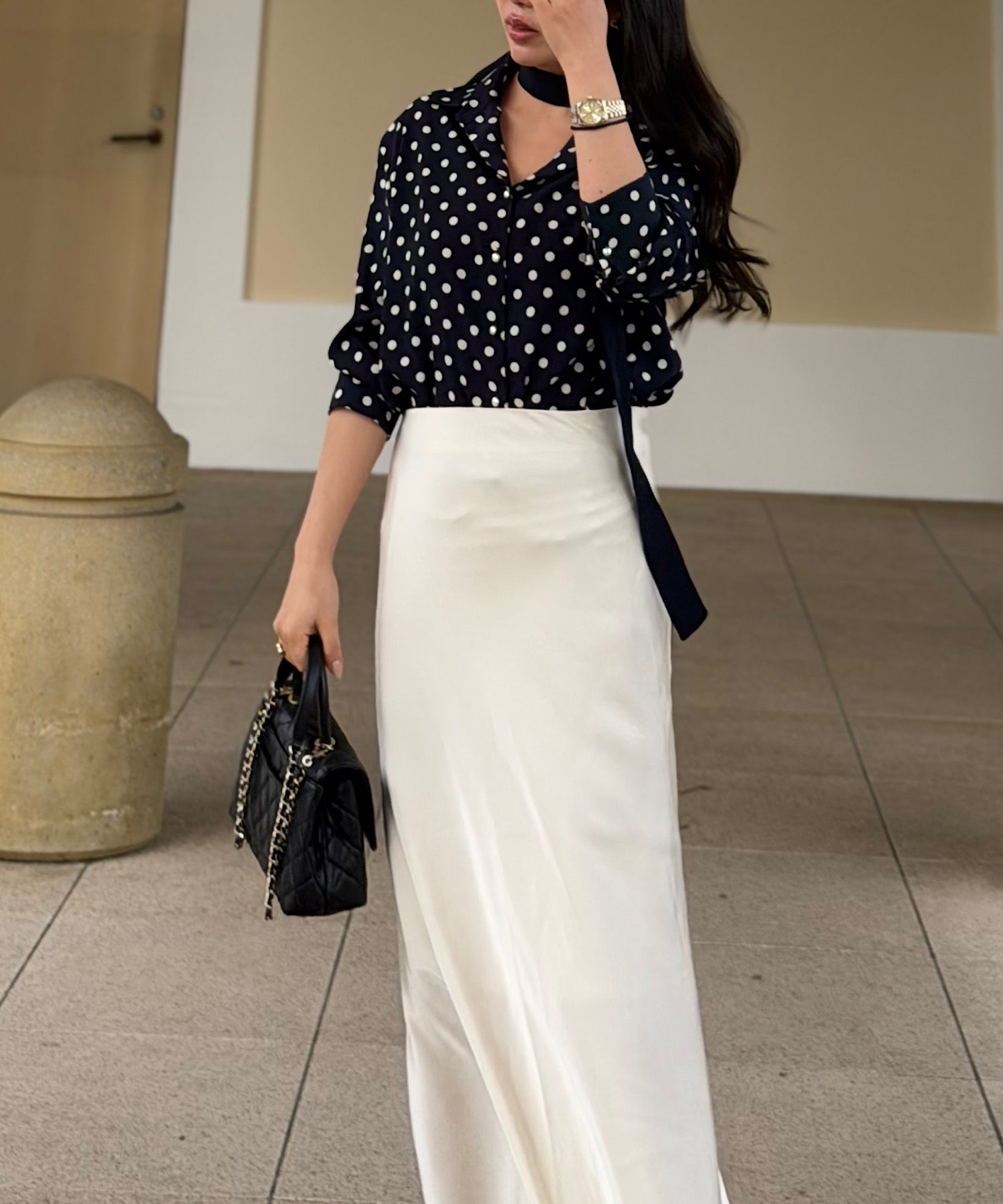 【一部カラーサイズご予約商品】ミニマルサテンドレープ スカート