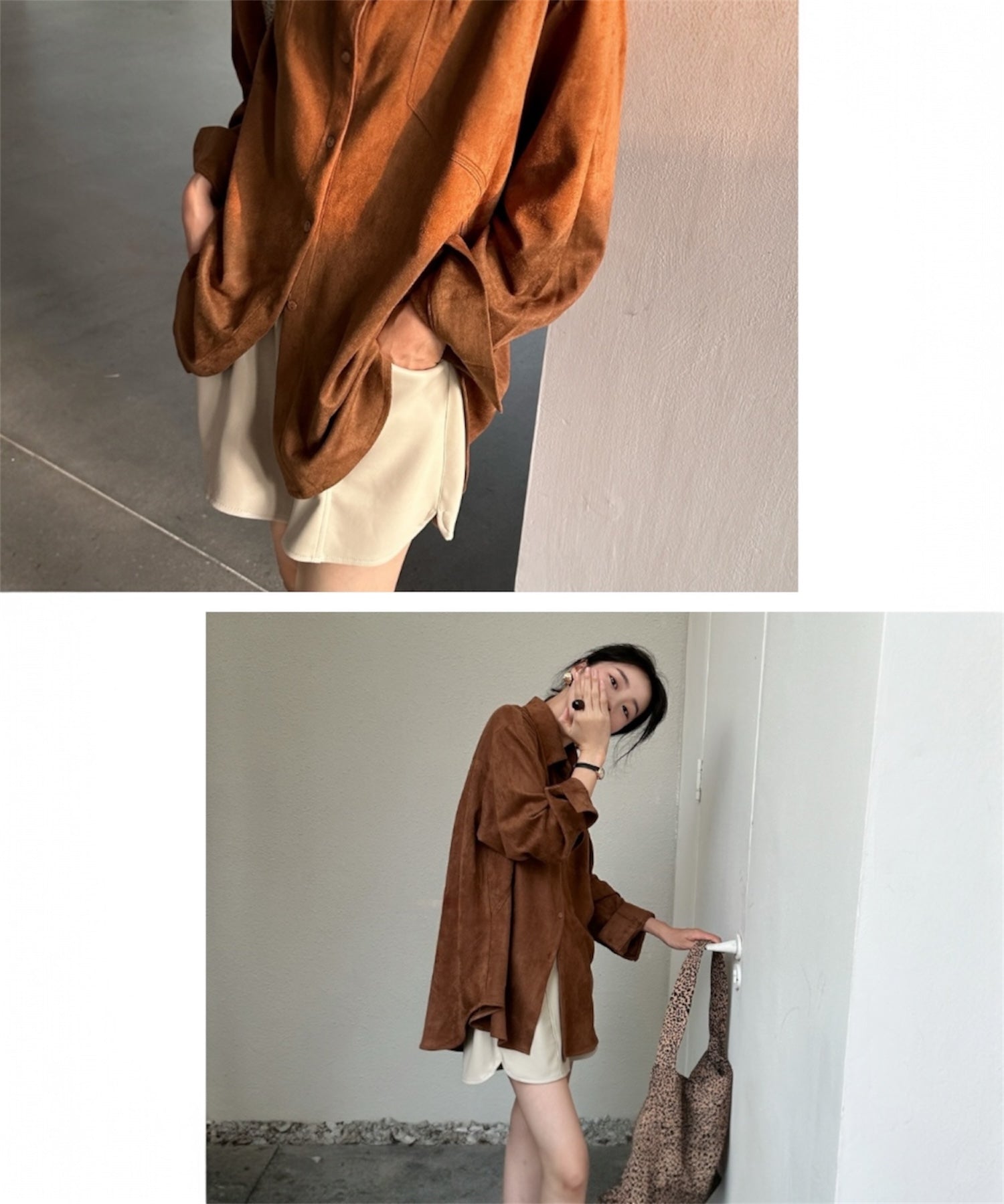 フェイクスエードオーバーシャツ