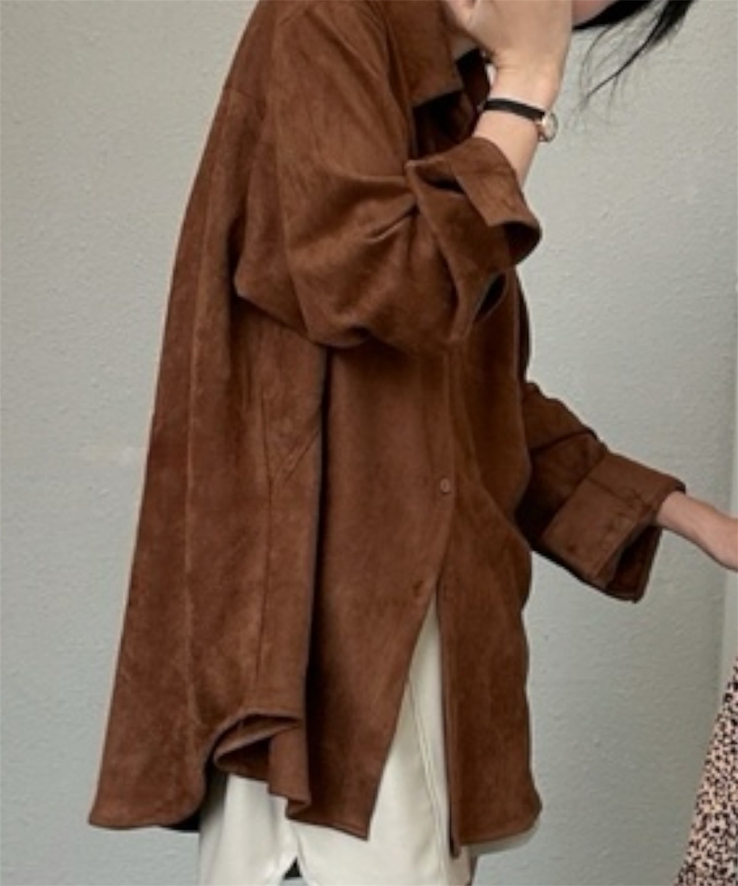 フェイクスエードオーバーシャツ