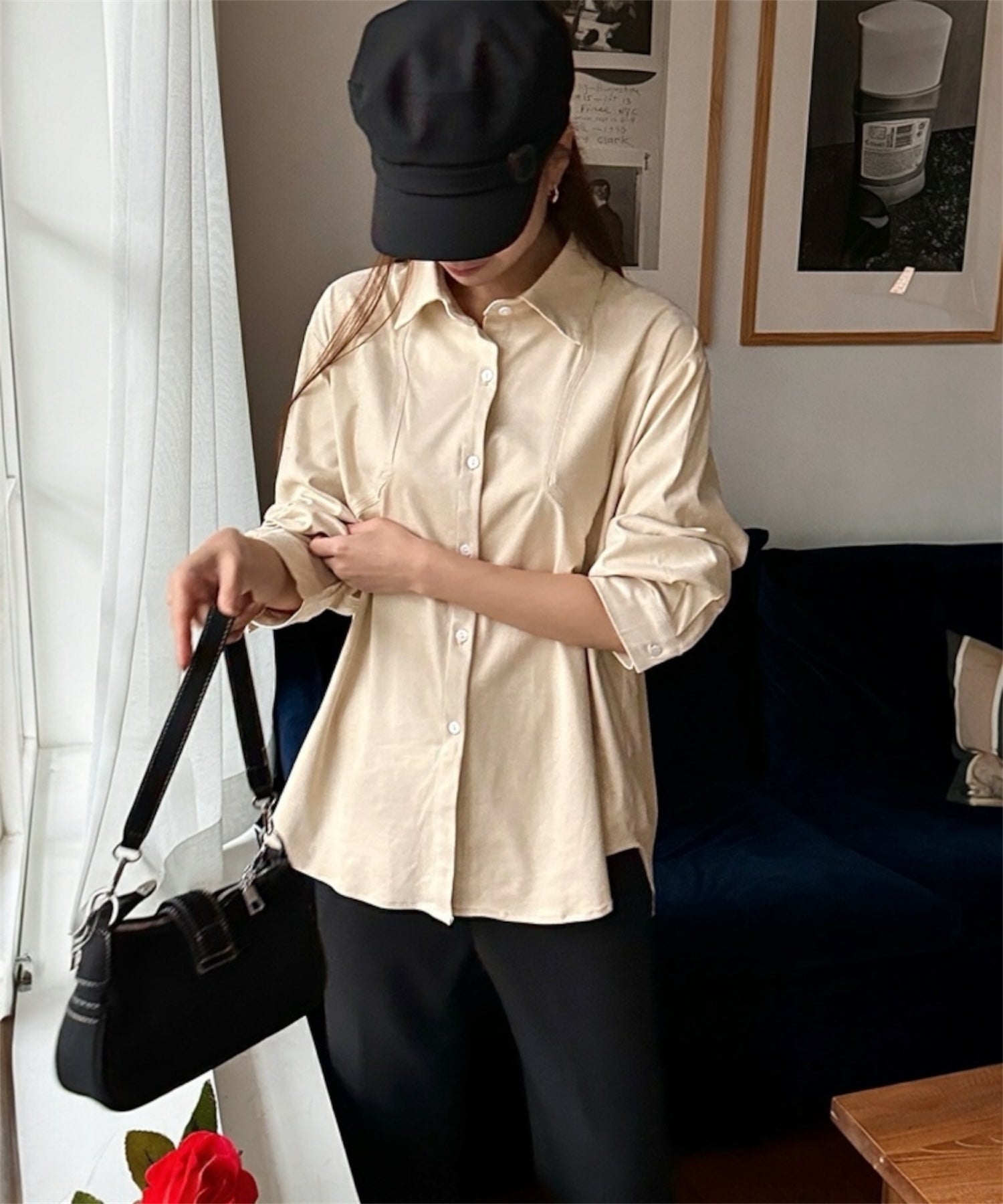 フェイクスエードオーバーシャツ