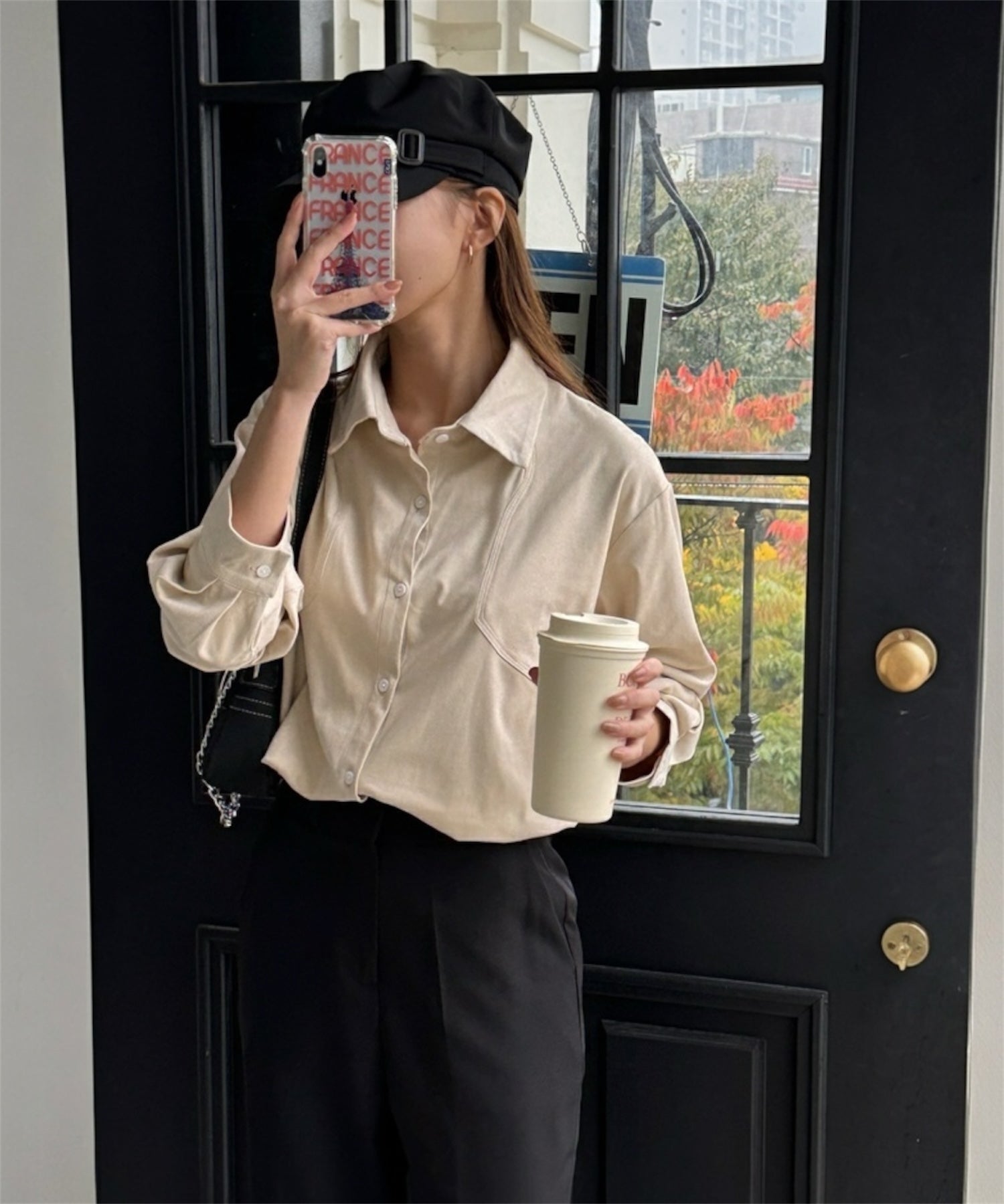 フェイクスエードオーバーシャツ