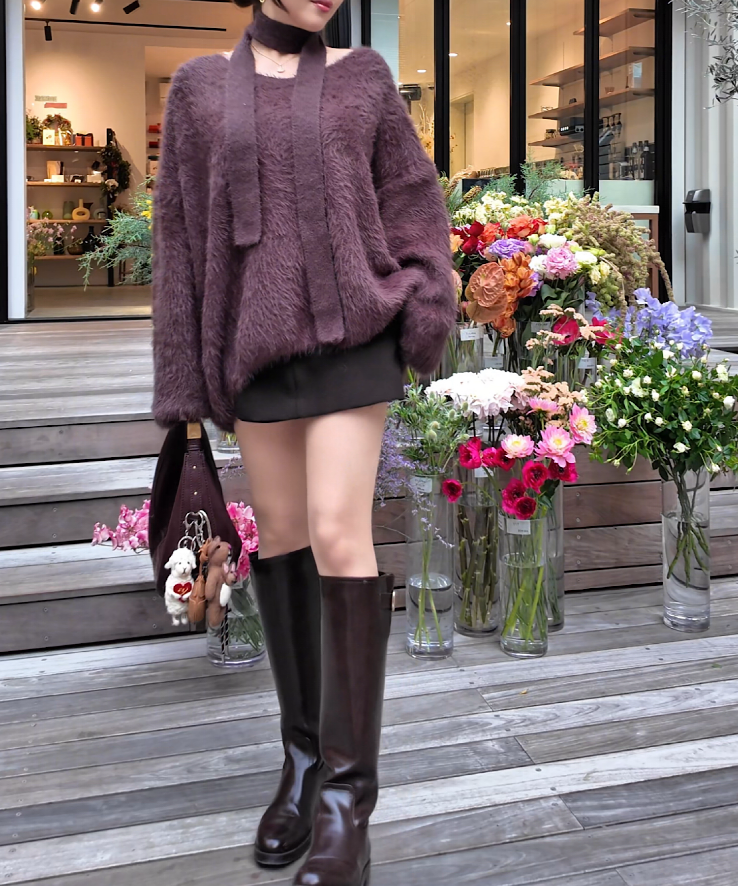 スカーフタイ Vネックニットトップ｜THEODORIC.dy公式通販 | セオ