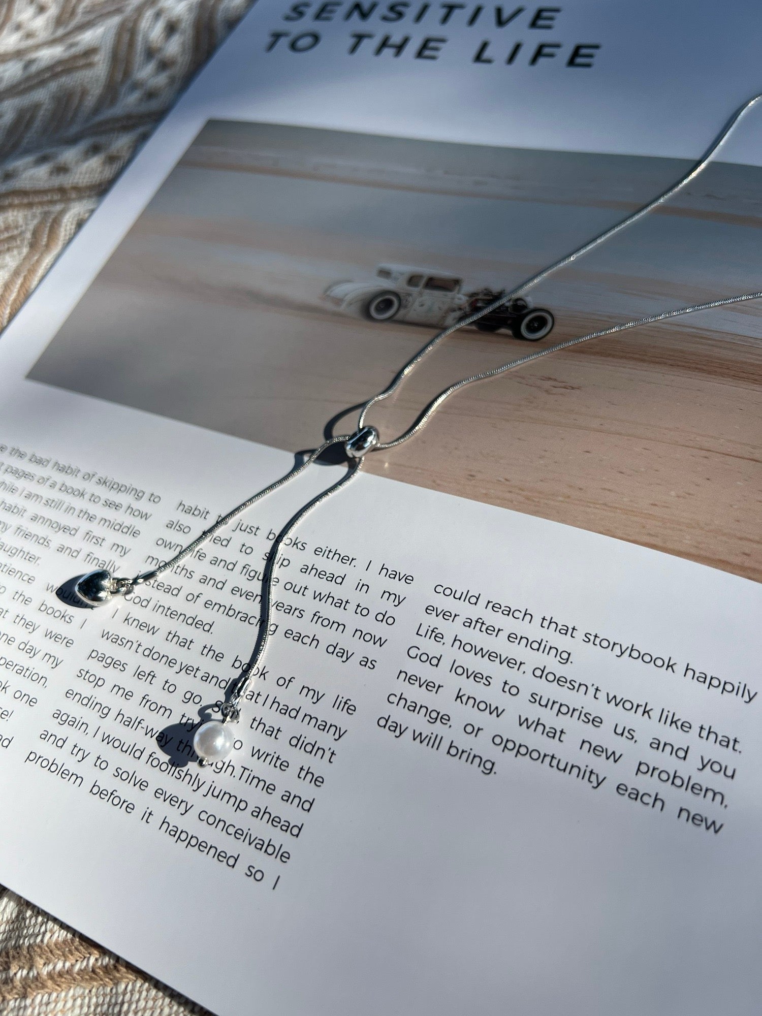 ハート＆パール・クロスネックレス