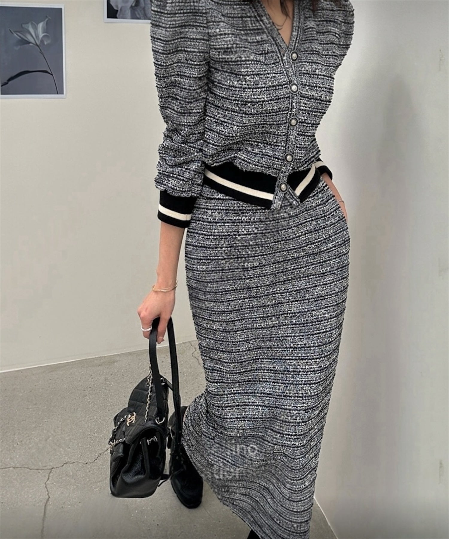 ツイードニットセットアップ