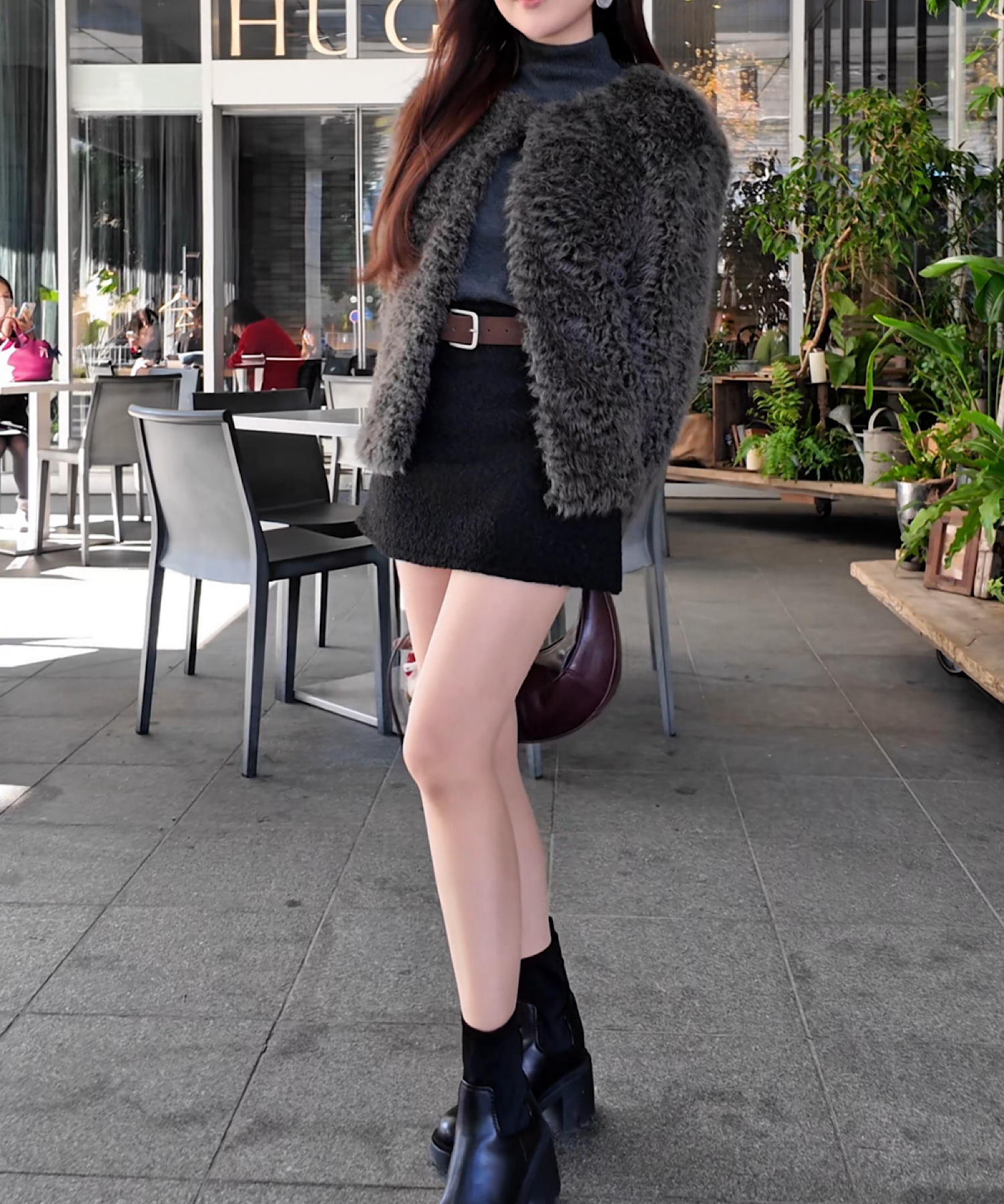 ラムタッチ エコファーショートコート