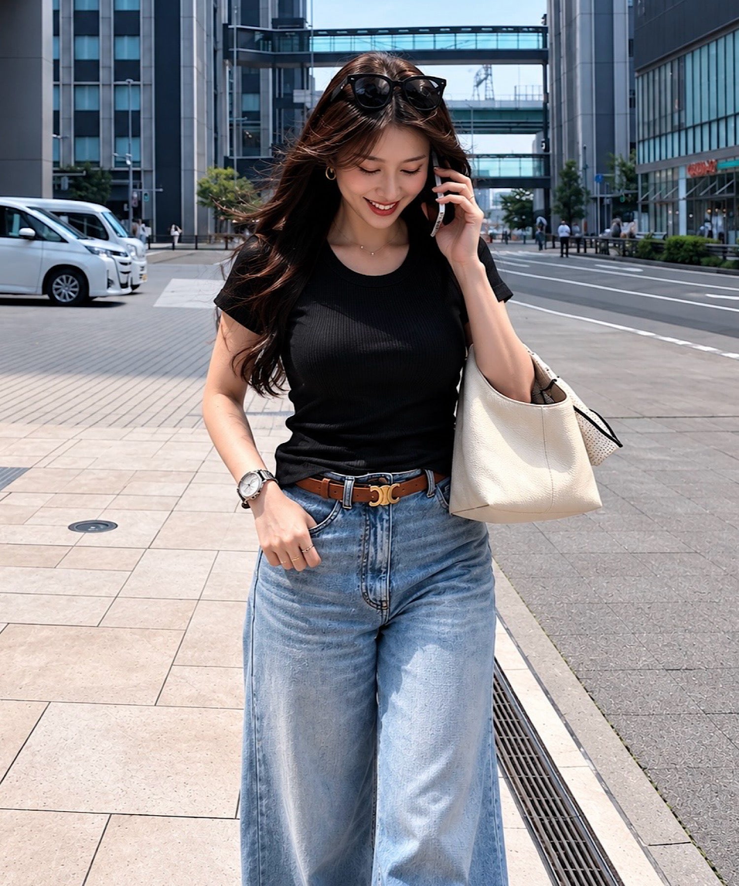 ラウンドネック フィットTシャツ ― さりげなく整う、美シルエット ―