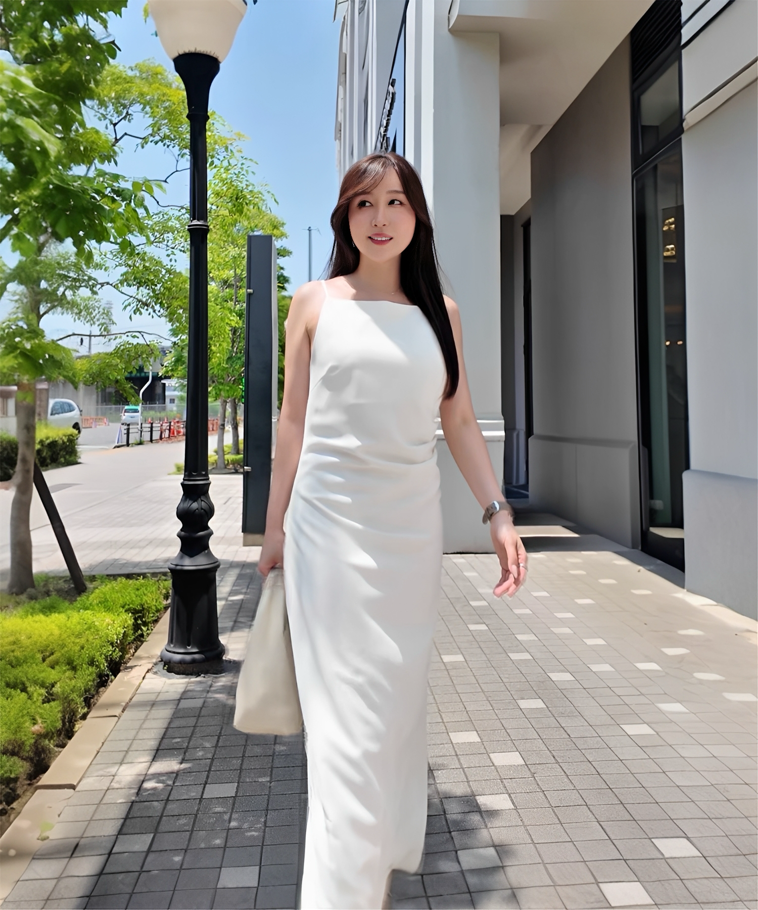 【一部カラーご予約】シャーリングライン キャミワンピース