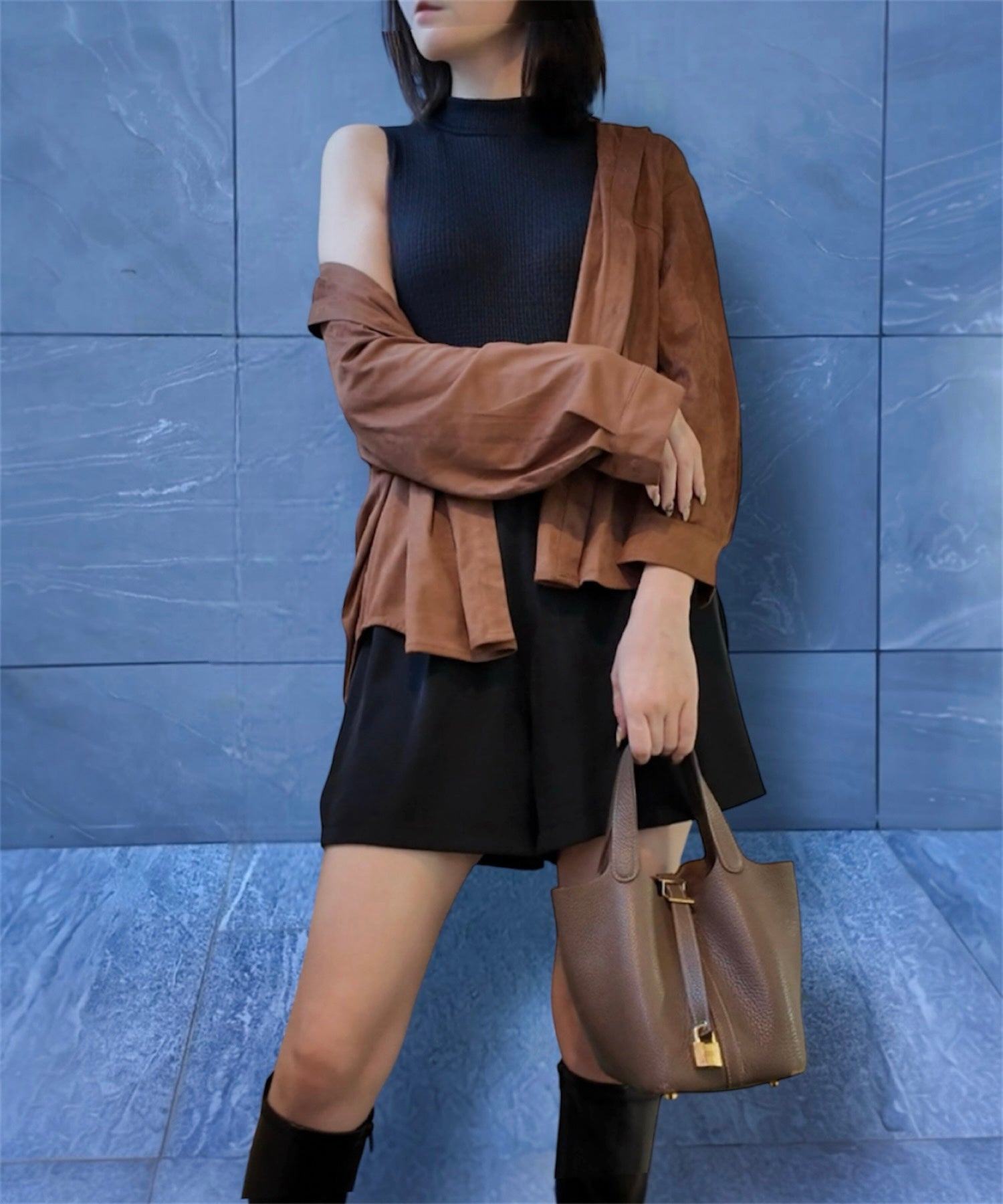 フェイクスエードオーバーシャツ