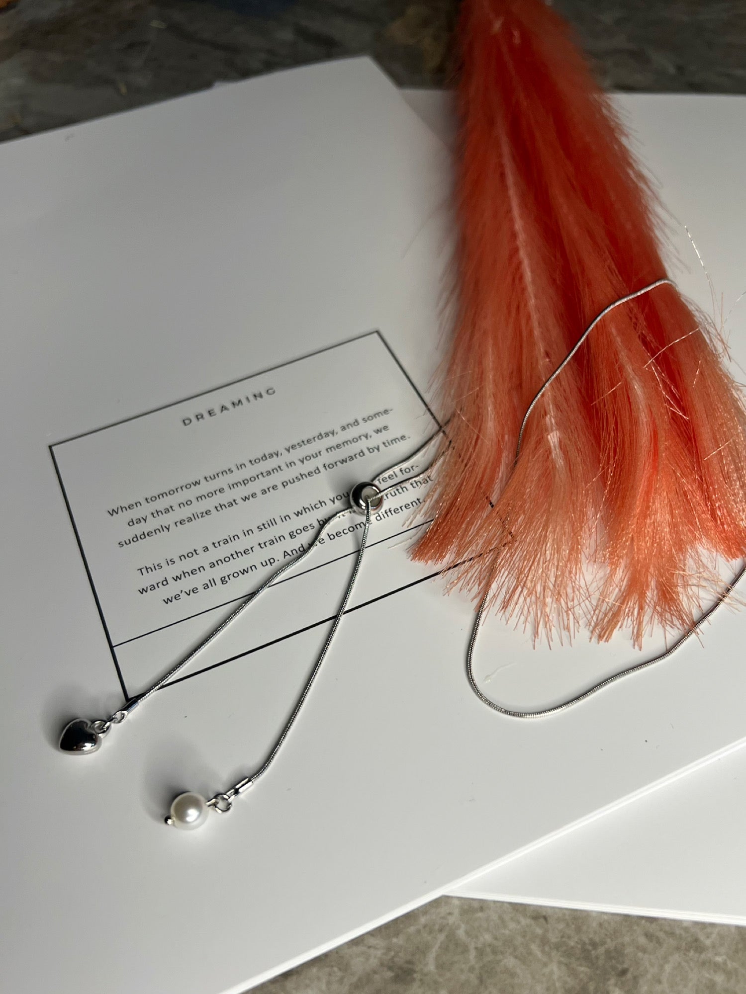 ハート＆パール・クロスネックレス