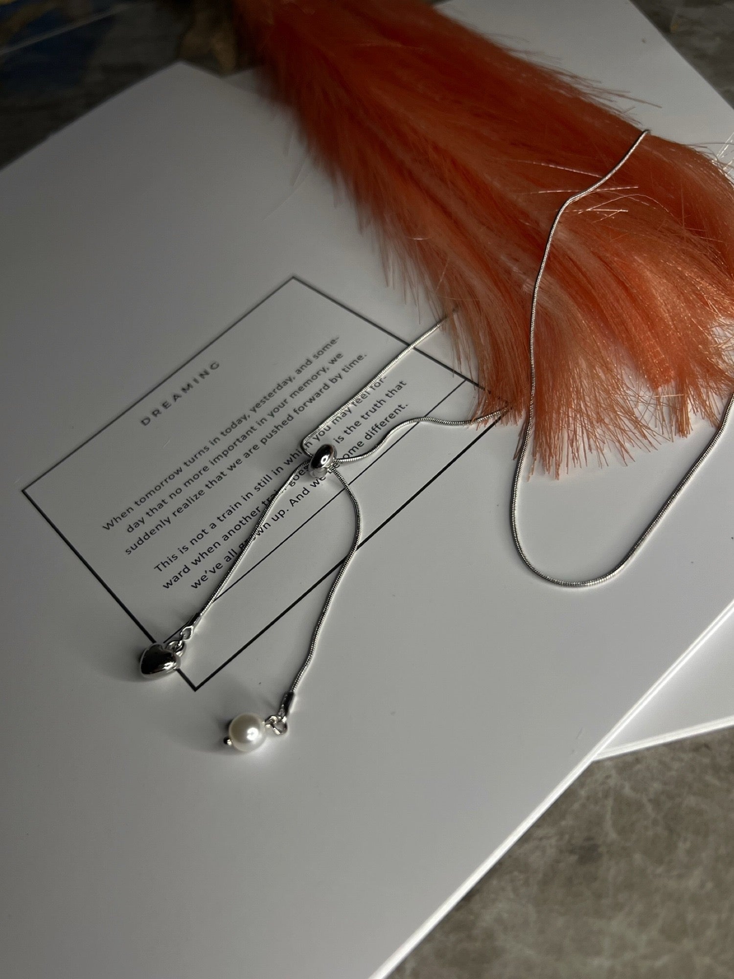 ハート＆パール・クロスネックレス