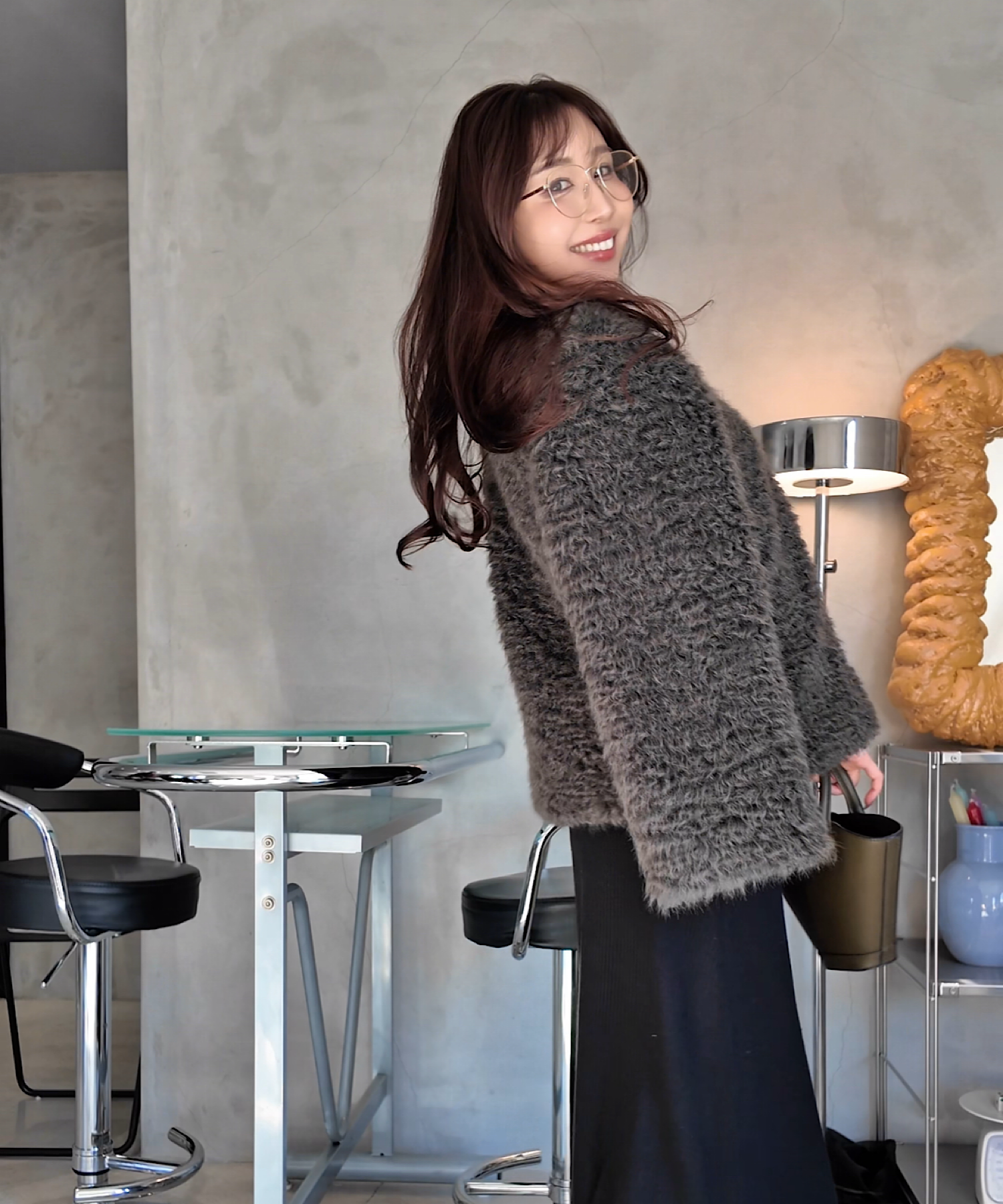 ラムタッチ エコファーショートコート