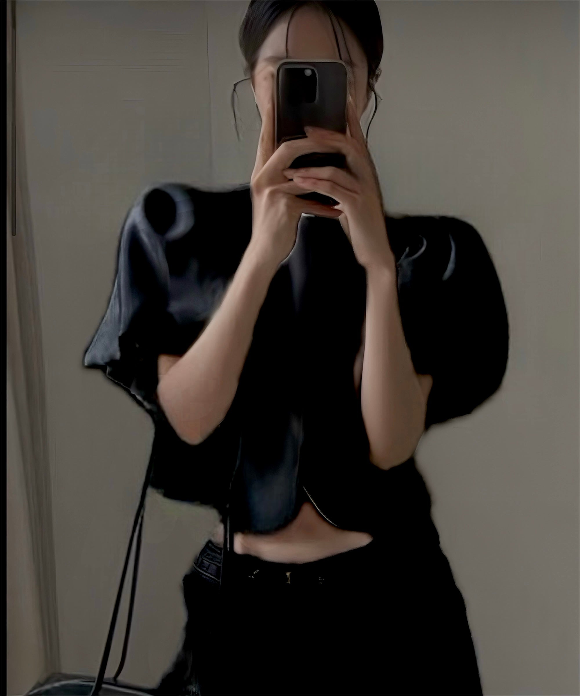 パフスリーブショートカーデ｜Structured Edge Line