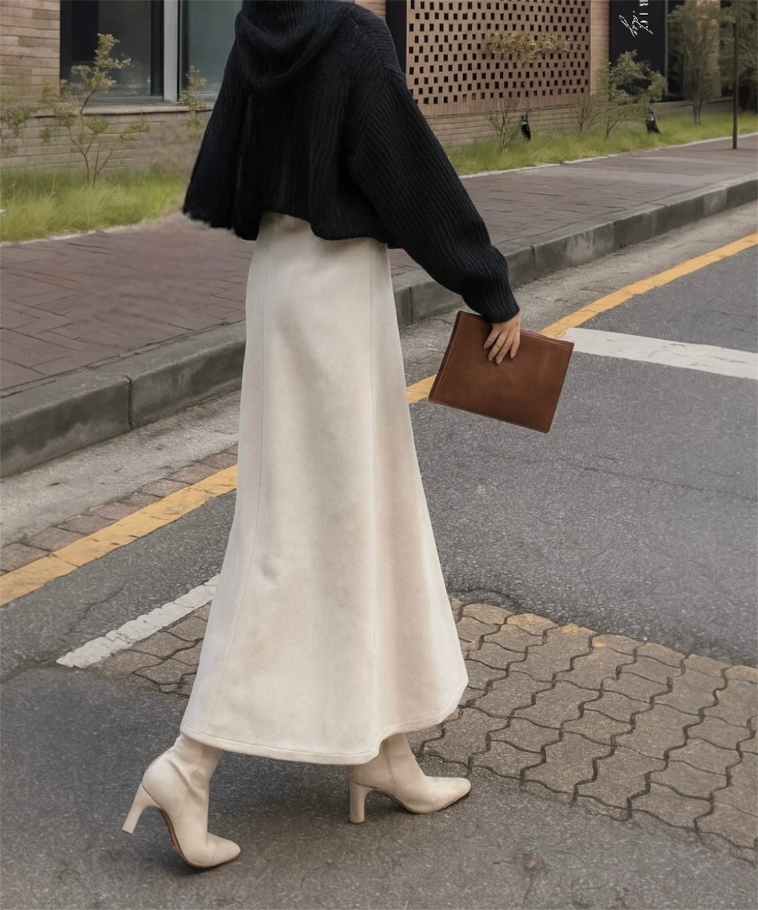 スエードタッチA-LINEスカート / Suede Touch A-Line Skirt