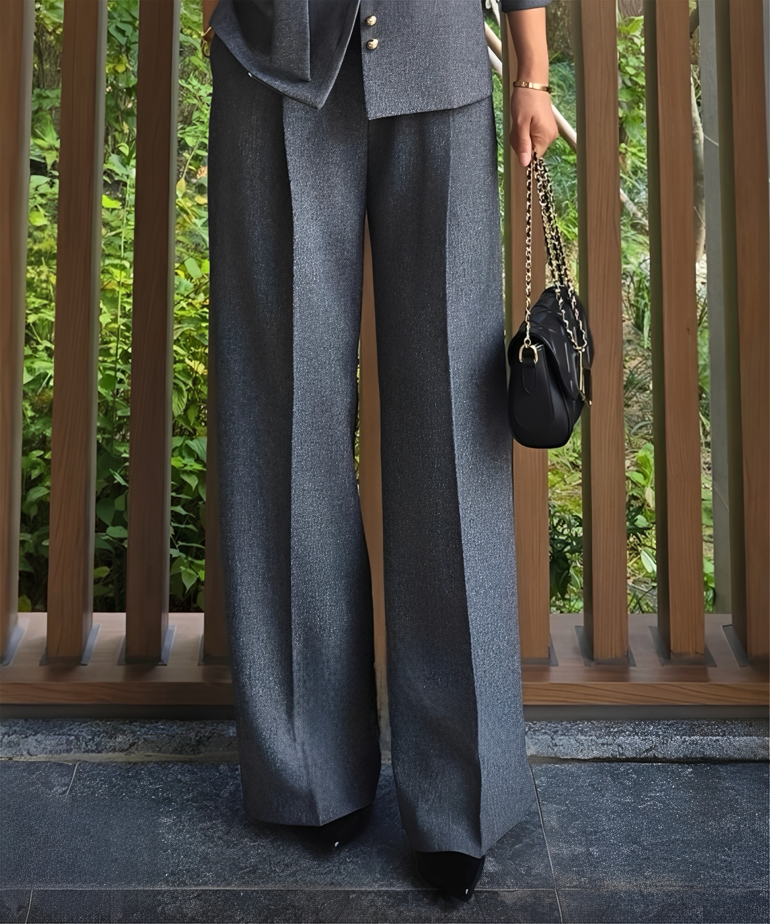 ストレッチ ワイドスラックス【セットアップ商品:15470012】