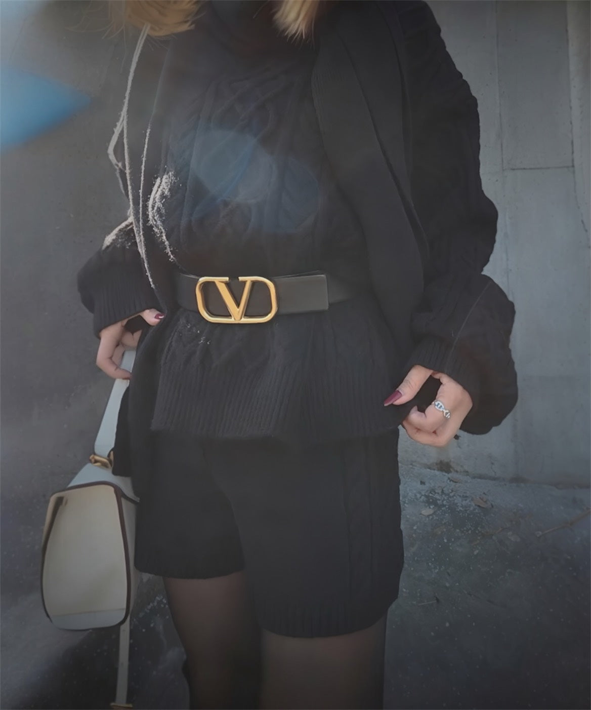 オフショルオーバートップス＆パンツセット